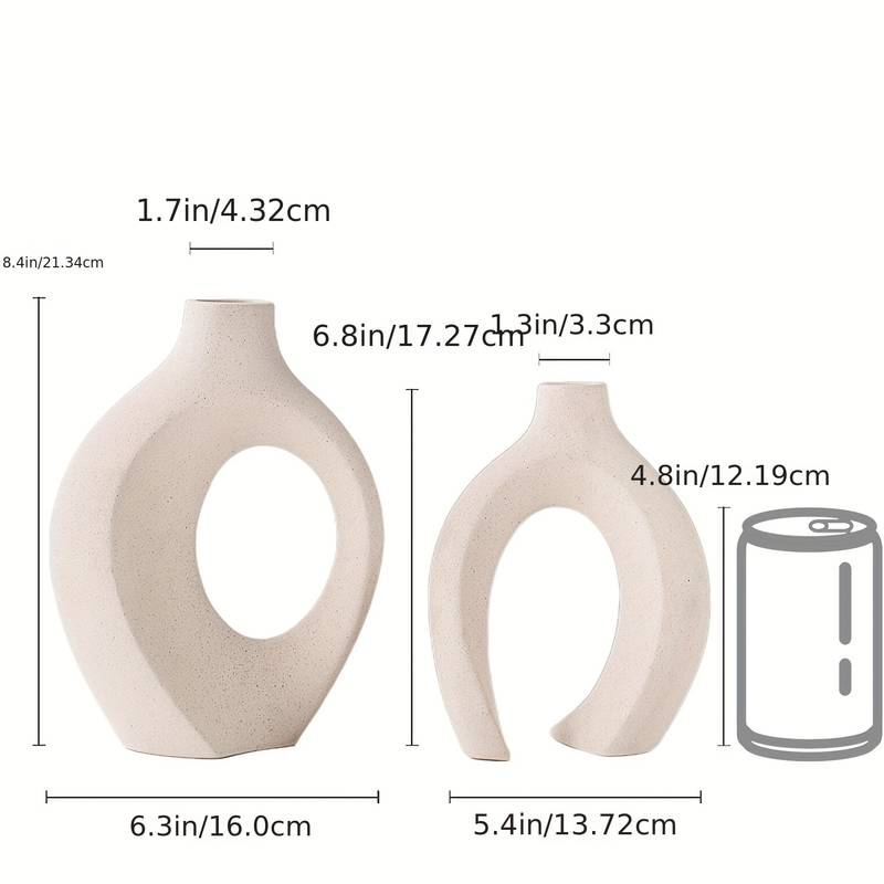 Boho Keramikvase im 2er-Set