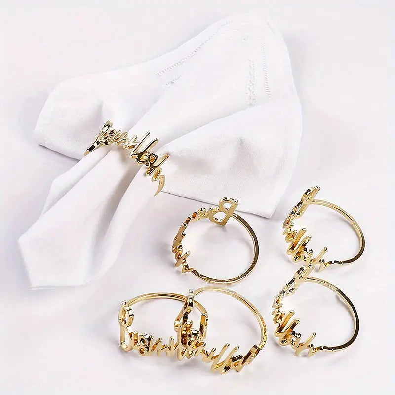 Serviettenringe (Bismillah) Gold im 5er Set