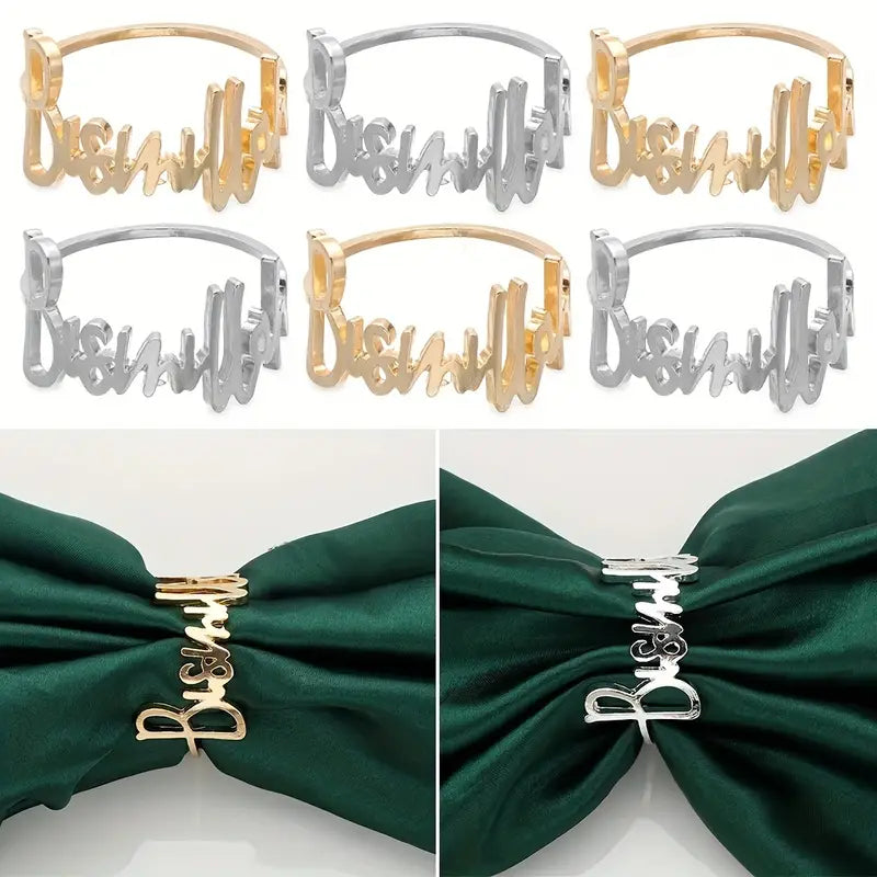 Serviettenringe (Bismillah) silber im 5er Set