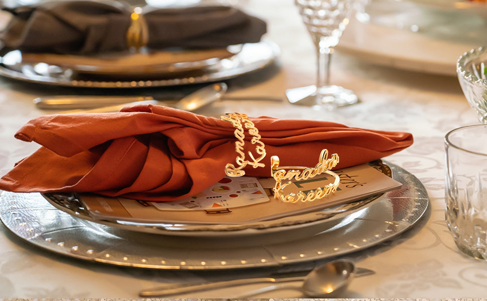 Serviettenringe (Ramadan Kareem) Gold  im 6er Set