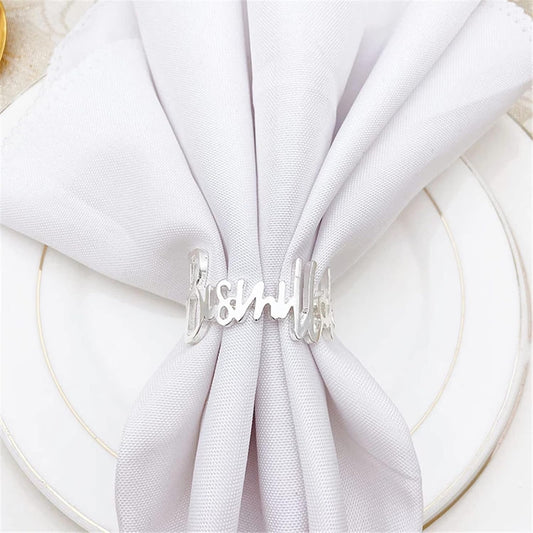 Serviettenringe (Bismillah) silber im 5er Set