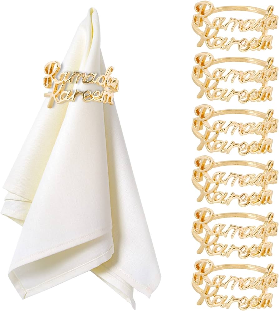 Serviettenringe (Ramadan Kareem) Gold  im 6er Set