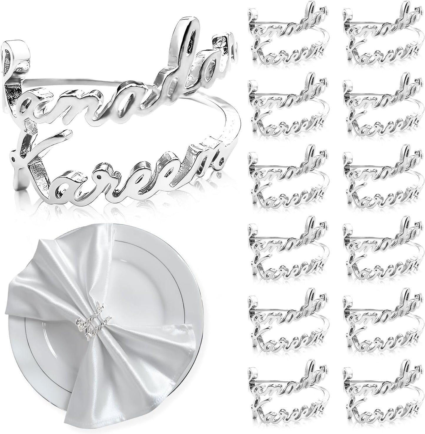 Serviettenringe (Ramadan Kareem) Silber  im 6er Set